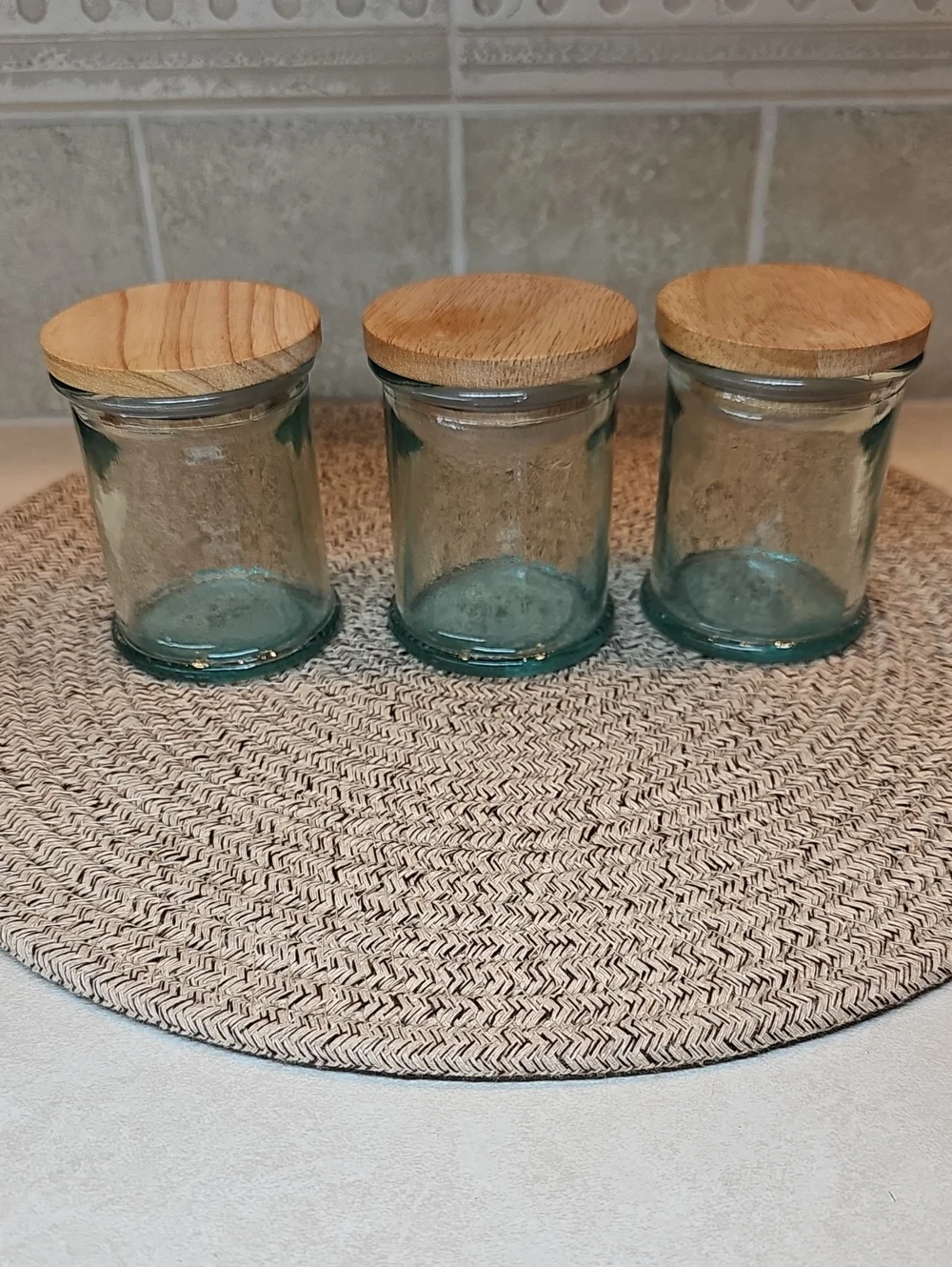 Hearth & Hand Set Of 3 Recycled Glass Spice Containers